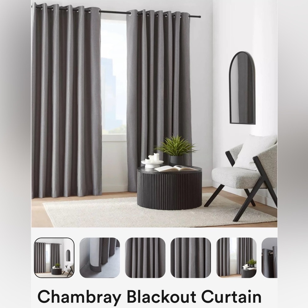 Bouclair Charcoal Blackout Curtain Panels